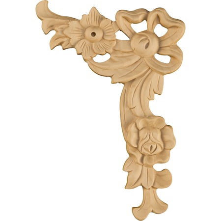 Osborne Wood Products 6 1/4 x 4 1/4 x 1/2 Ribbon Applique Right in Black Walnut 7601W